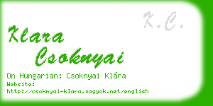 klara csoknyai business card
