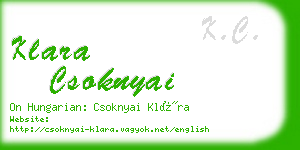 klara csoknyai business card
